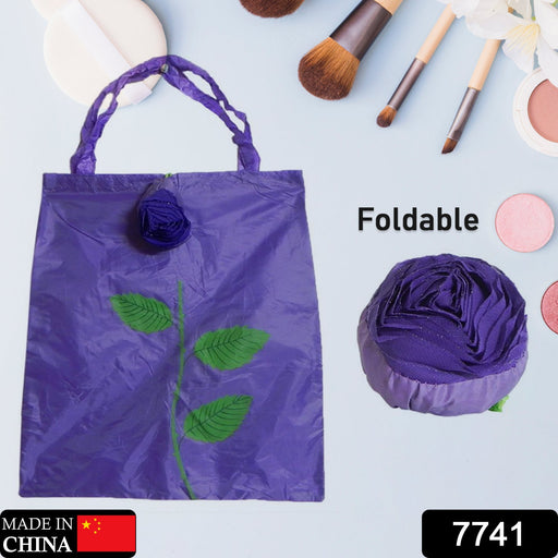 Foldable Nylon Shopping Bag (Rose Design): Reusable, Eco-Friendly (1 Pc) by Your Brand