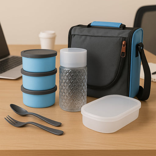 All-in-One Lunch Box with Fabric Bag for Office & School by Your Brand