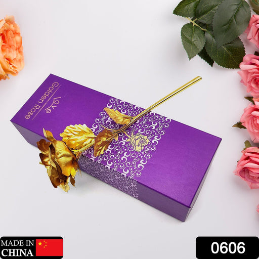 Luxury Decorative Gold Plated Artificial Golden Rose with Premium Box by Your Brand