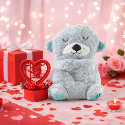 Soft Plush Teddy Bear with Heart-Shaped Love Showpiece Gift Set (2 Pc Set) by Your Brand