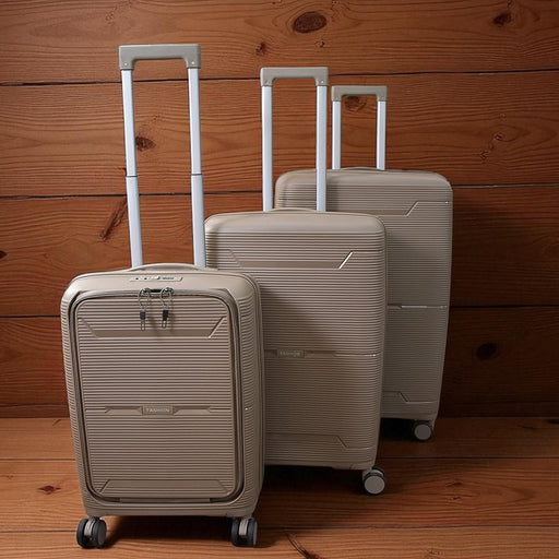 Hard-Shell Trolley Luggage Bag (Set of 3-pice / Mix Color) by Your Brand