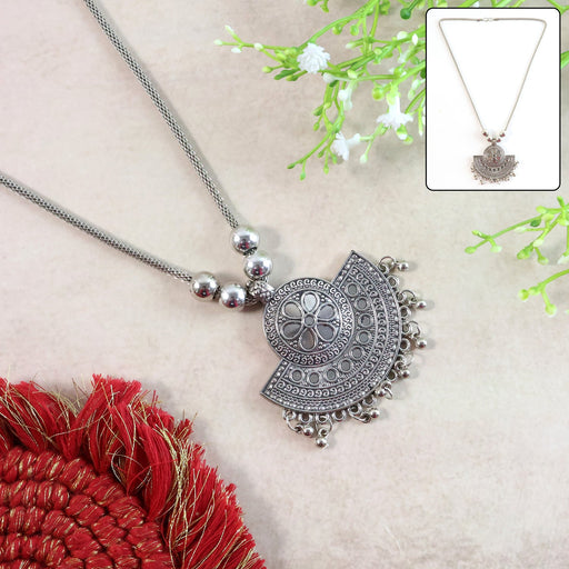 Oxidised Silver-Tone Traditional Long Necklace (1 Pc) by Your Brand