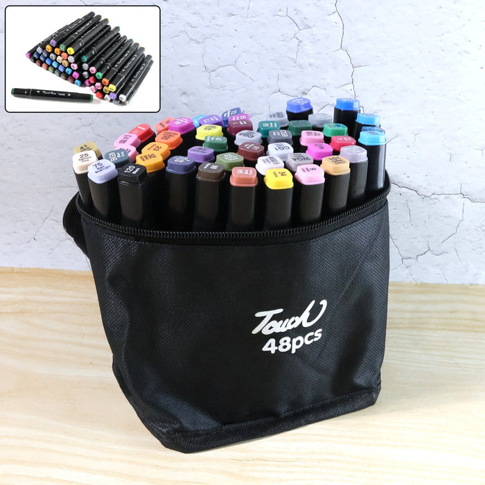 Dual-Tip Sketch Markers Set (48 Pc) by Your Brand