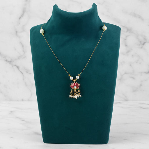 Traditional Lotus Motif Pendant Chain (1 Pc) by Your Brand