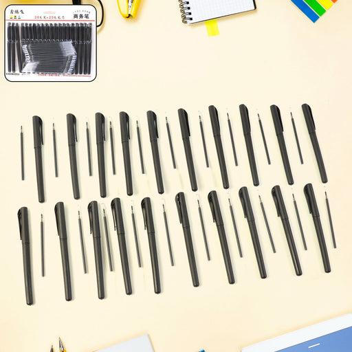 Refillable Black Marker Pen with Extra Ink Refills 20 pieces (1 Set) by Your Brand