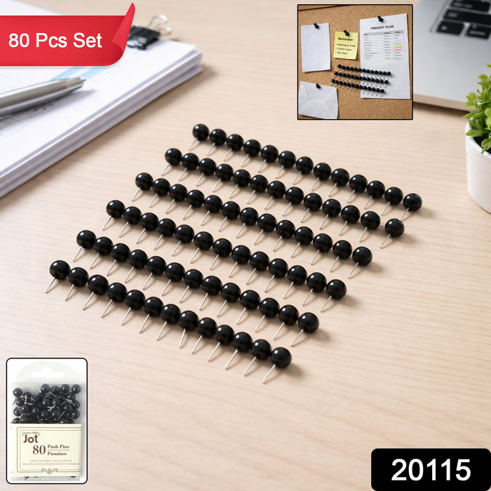 Round Head Push Pins (80 Pc Set) by Your Brand