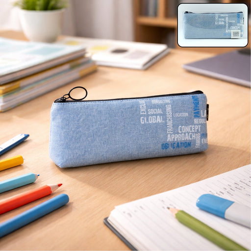 Stylish Fabric Zipper Pencil Pouch (1 Pc) by Your Brand