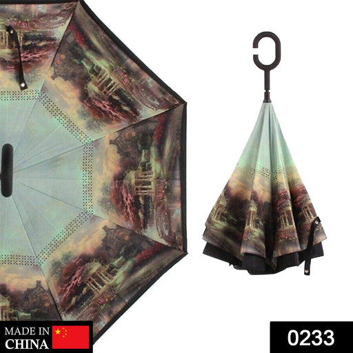 Printed Travel Windproof Umbrella (Reverse Umbrella) by Your Brand