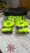 Football gloves showing super grip palm and protective features