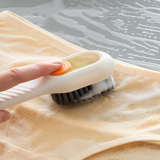 Multifunctional Scrubbing Brush with Liquid / Soap Dispenser, Cleaning Brush with Liquid / Soap Dispenser, Shoe Brush for Cleaning, Cloth Cleaning Brush with Handle Liquid Shoe Brush For Shoe Clothes (1 Pc) by Your Brand