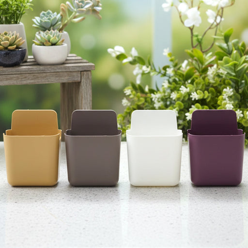 Multipurpose Plastic Wall Mounted Remote & Mobile Holder Stand – (Pack of 4 / Mix Color) by Your Brand