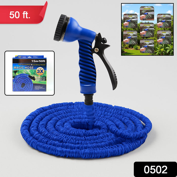 50 Ft Expandable Hose Pipe Nozzle For Garden Wash Car Bike With Spray Gun by Your Brand