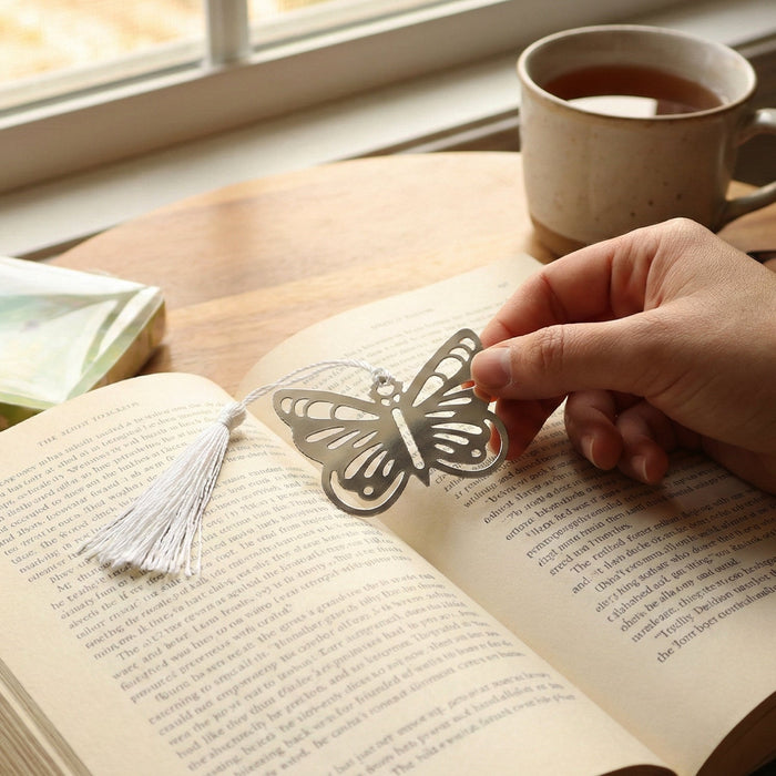 Elegant Butterfly Design Metal Bookmark (1 Pc) by Your Brand