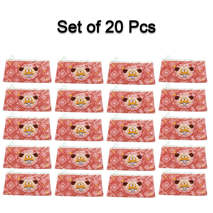 20 Pc Red Printed Pouch For Carrying Stationary Stuffs And All By The Students. by Your Brand
