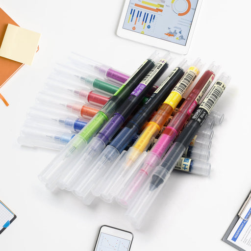 12 Color Rolling Ball Pens, Quick-Drying Ink 0.5 mm Extra Fine Point Roller ball Pens Straight Liquid Gel Ink Pens for Writing, Drawing, Journaling, Taking Notes, School Office Stationery (12 Pcs Set) by Your Brand
