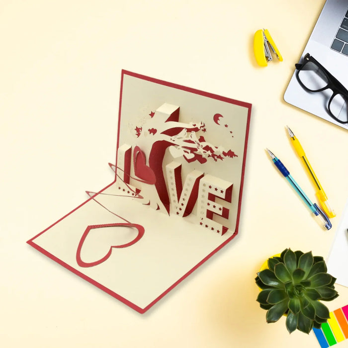 Valentine’s Day Special Gift Box - Heart-Shaped Light, Chocolate Box & Golden Flower by Your Brand