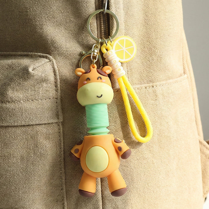 Cute Giraffe Cartoon Keychain (1 Pc) by Your Brand
