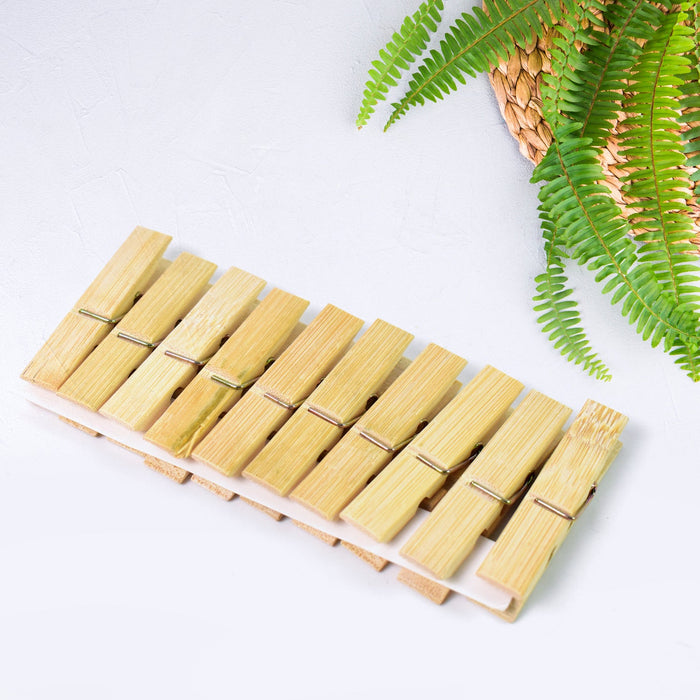 Heavy Duty Bamboo Wooden Cloth Clips / Pegs (10 Pcs Set) by Your Brand