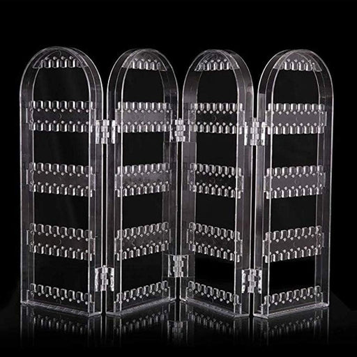 4 Folding Storage Hanger Acrylic Earring Screen Holder Display Stand Clear (1 Set) by Your Brand