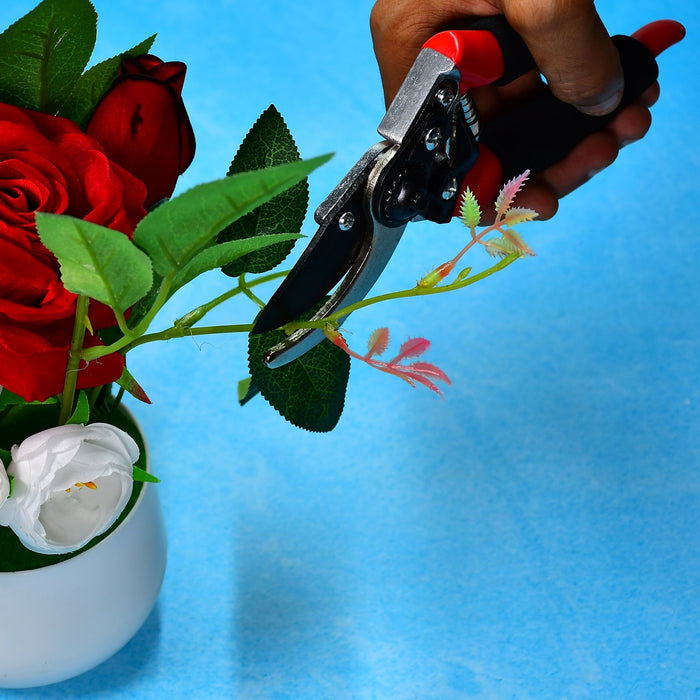 21Cm Red GARDEN SHEARS SHARP CUTTER PRUNERS SCISSOR, PRUNER. by Your Brand