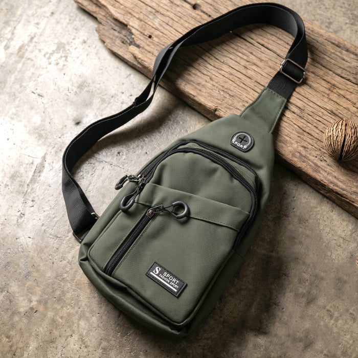 Durable Waist Bag Zipper Crossbody Sling Bag (1 Pc) by Your Brand