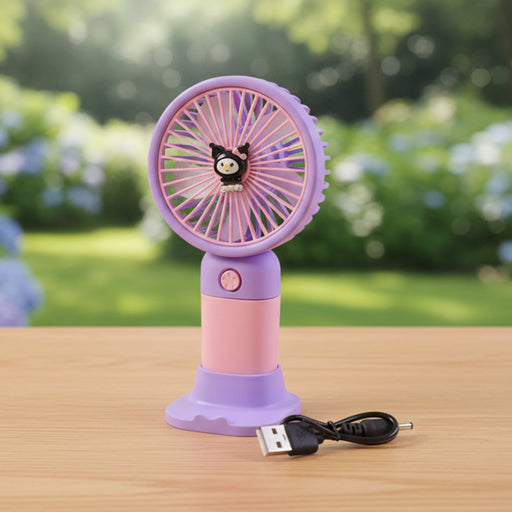 Cute USB Rechargeable Mini Desktop Fan with Stand for Office & Home by Your Brand