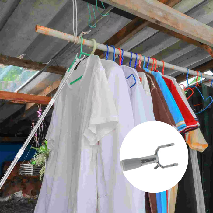 Stainless Steel Telescopic Pole Clothes Hooks Hanger (1 Pc / 155 cm) by Your Brand