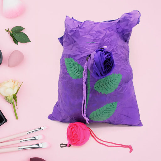 Foldable Nylon Shopping Bag (Rose Design): Reusable, Eco-Friendly (1 Pc) by Your Brand