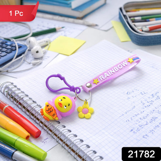 Cute Rainbow Strap Cartoon Duck Keychain (1 Pc) by Your Brand