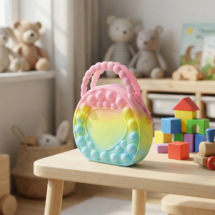 Rainbow Round Silicone Pop It Coin Purse (1 Pc) by Your Brand