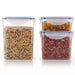 Stackable rectangular containers with airtight seals