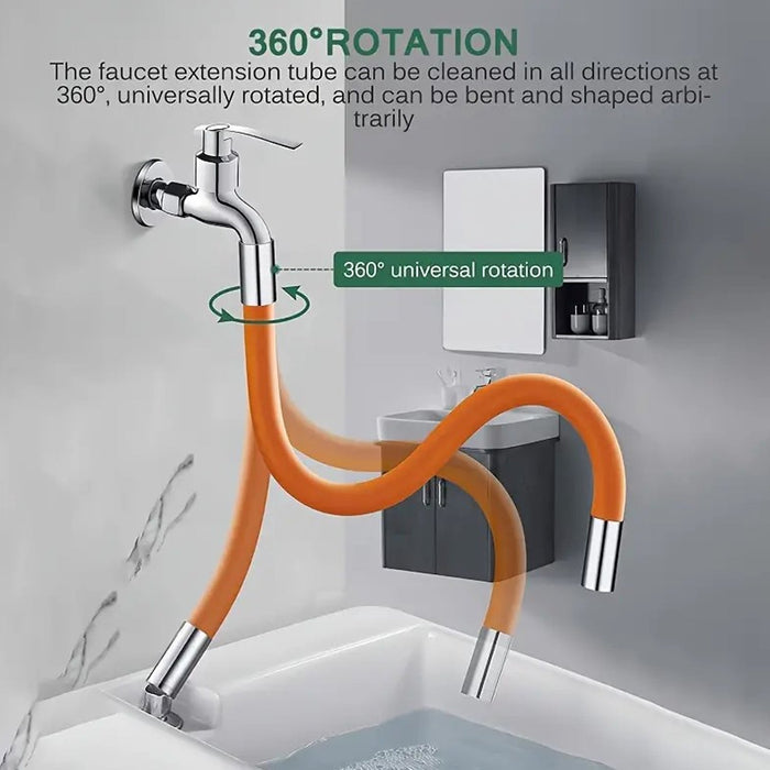 Flexible Water Tap Extender, 360° Bending Faucet Extension Tube with Connector (18cm) by Your Brand