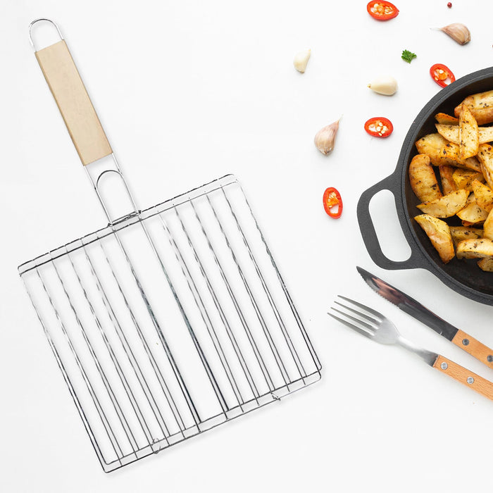 Kitchen Square Roaster Grill Barbecue Grill with Wooden Handle by Your Brand
