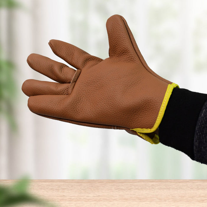 Gloves Gardening Gloves for Men Women Leather Gloves Heavy Duty Gloves (1 Pair) by Your Brand