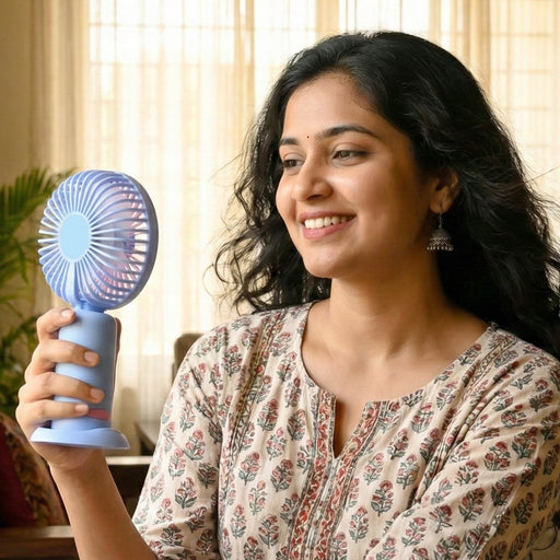 Dual-Use Rechargeable Mini Handheld & Table Fan (1 Pc) by Your Brand
