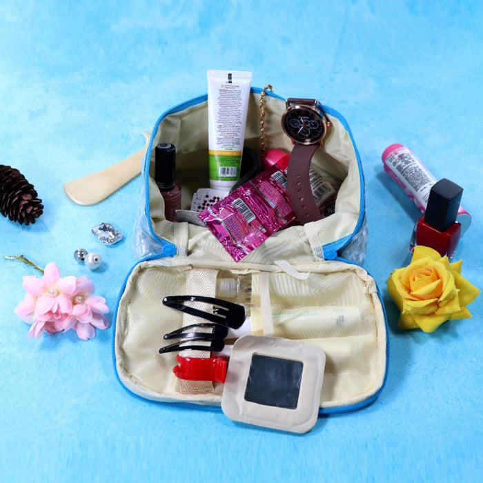 PORTABLE MAKEUP BAG WIDELY USED BY WOMEN’S FOR STORING THEIR MAKEUP EQUIPMENT’S AND ALL WHILE TRAVELLING AND MOVING. by Your Brand