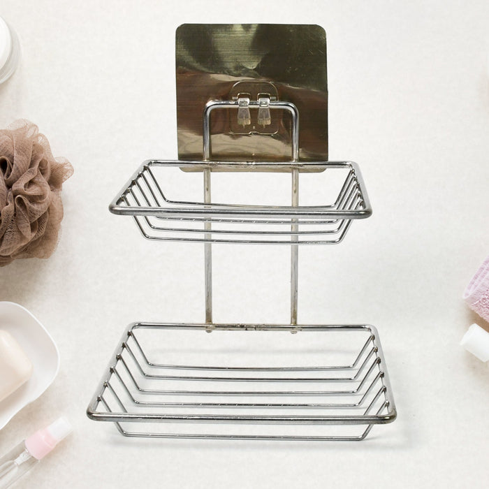 Kitchen Bathroom Soaps Storage Rack with 2 Hook for Home by Your Brand
