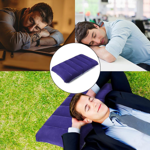 Velvet Air Inflatable Travel Pillow (Blue) by Your Brand