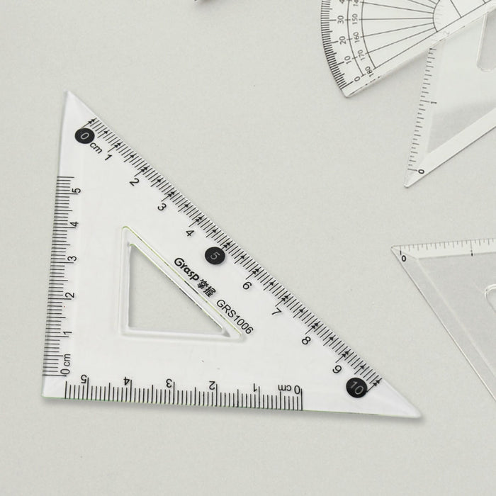 4-Piece Geometry Set, Triangle Ruler Protractor Straight Ruler by Your Brand