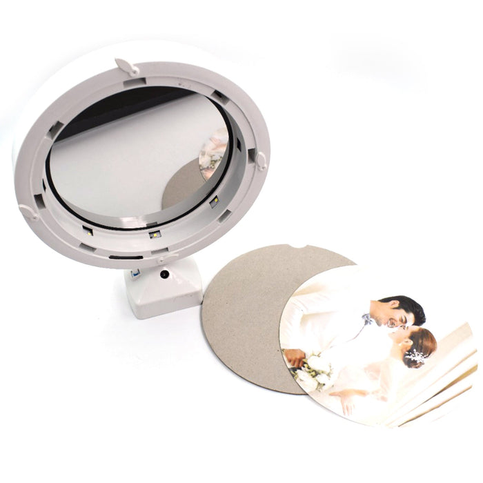 Curved LED mirror light for wall mounting