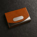 Leather & Stainless-Steel Business Card Holder (1 Pc) by Your Brand