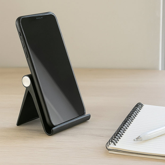 Plastic Foldable Desktop Mobile Stand (1 Pc / Black) by Your Brand