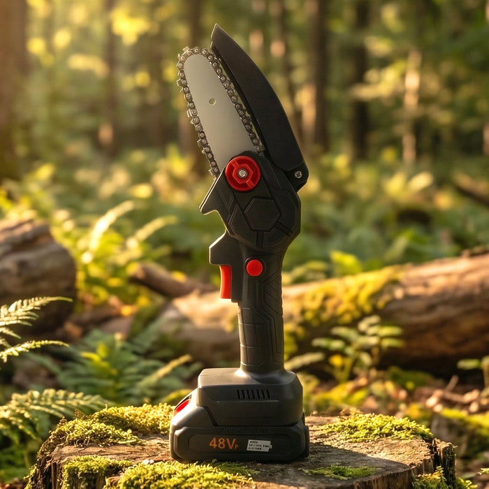 Mini Electric Cordless Chainsaw (1 Set, 48V, Blade size 18 Cm) by Your Brand