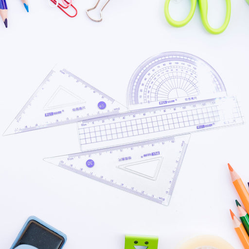 4 Pcs Ruler Suit Stationery Set for School Student Office by Your Brand