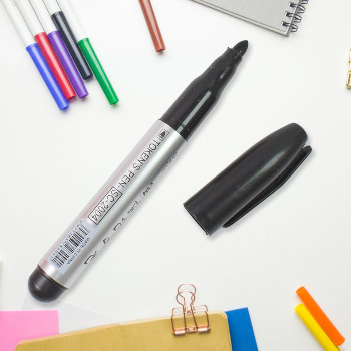 Black Marker used in all kinds of school, college (4 Pcs Set) by Your Brand
