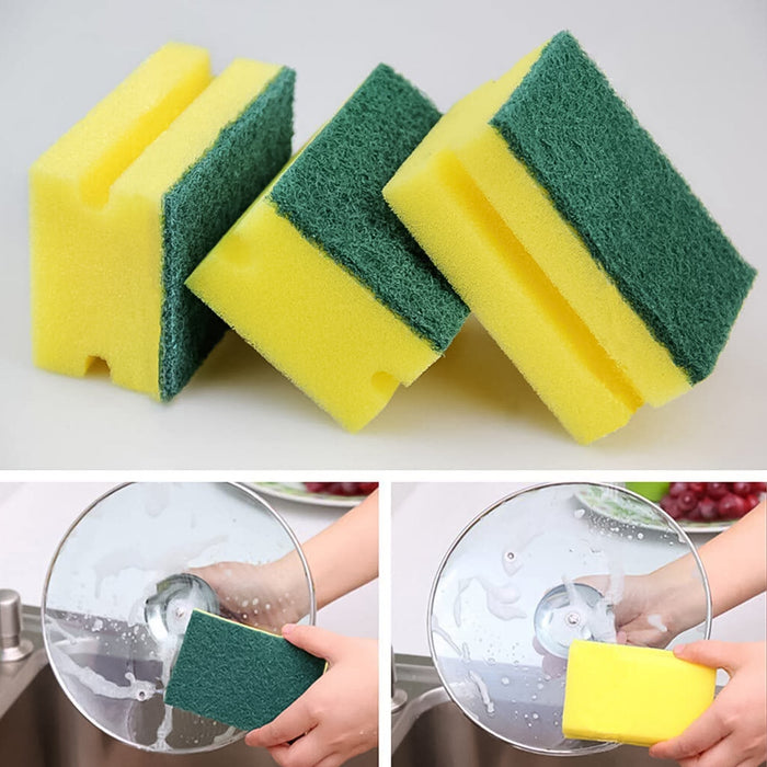 Scrub Sponge 2 in 1 PAD for Kitchen, Sink, Bathroom Cleaning Scrubber (3 Pc) by Your Brand