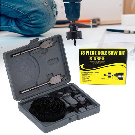 Drill Hole Cutter, Carbon Steel High Accuracy Incisive Hole Saw for Cutting PCV (18 Pcs Set) by Your Brand