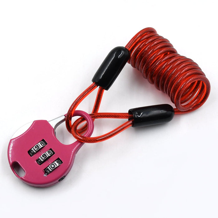 3-Digit Travel Combination Lock of Zinc Alloy, Small Safe Combination Padlock Resettable Number Lock Small Colorful Code Locks for Lockers Suitcases Luggage With Safety Lanyard Spring Coil Wire Disc Brake Lock Reminder Cable by Your Brand