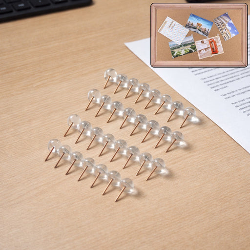 Transparent Crystal Head Push Pins Set for Notice Board (30 pc) by Your Brand