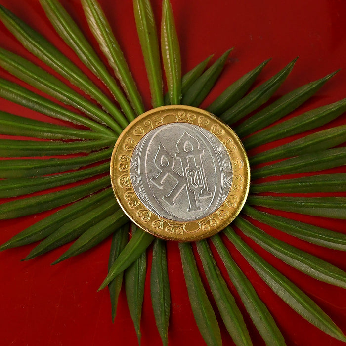 Premium Gold & Silver Dual-Tone Religious Coin with Lakshmi Ganesh Design by Your Brand